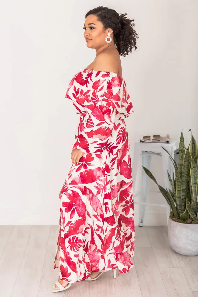 Passport To Paradise Pink/White Printed Maxi Skirt FINAL SALE