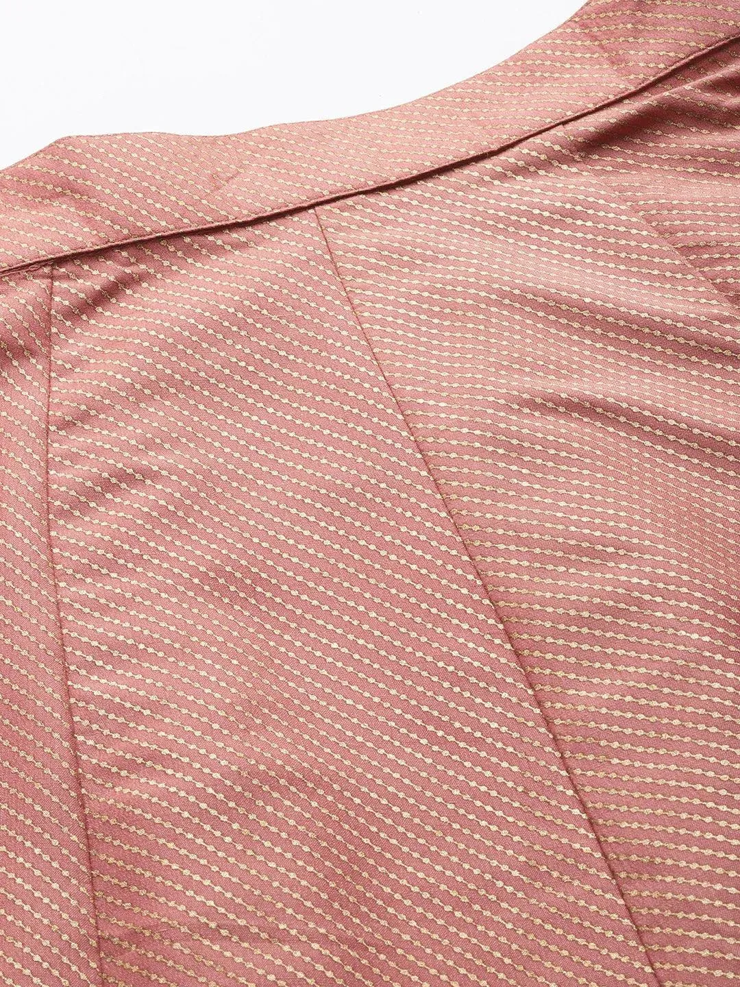 Peach Printed Silk Blend Skirt