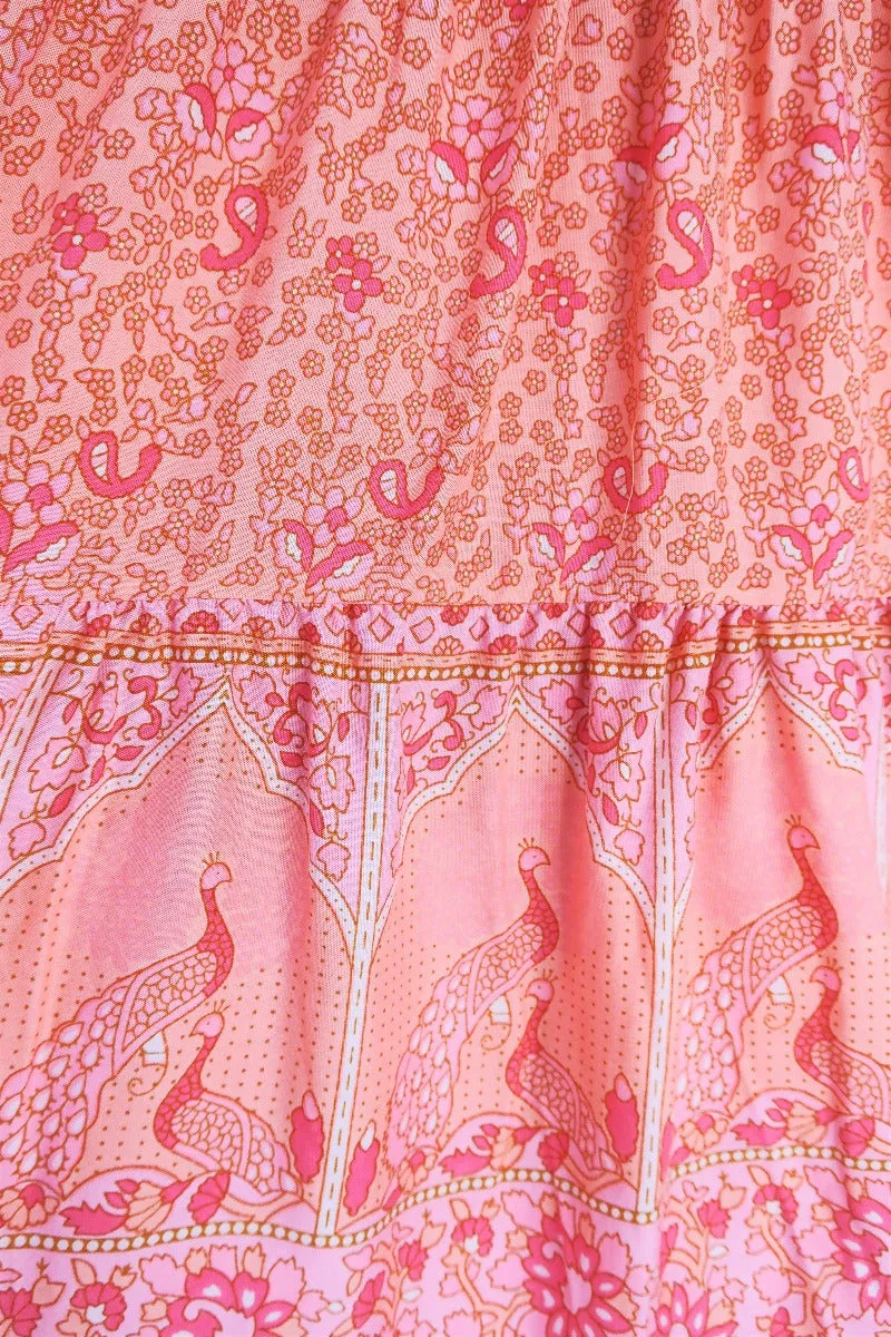 Peacock Prairie Skirt in Peachy Rose - Free Size