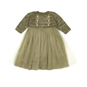 Pointelle Knit Dress - Melange Green