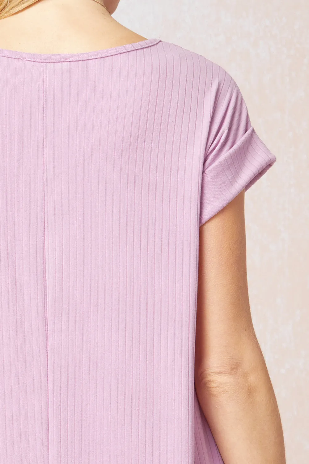Ribbed Pocket Midi Dress, Lavender