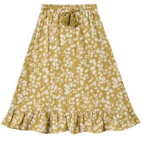 Rylee and Cru Scattered Daisy Ruffle Midi Girls Skirt