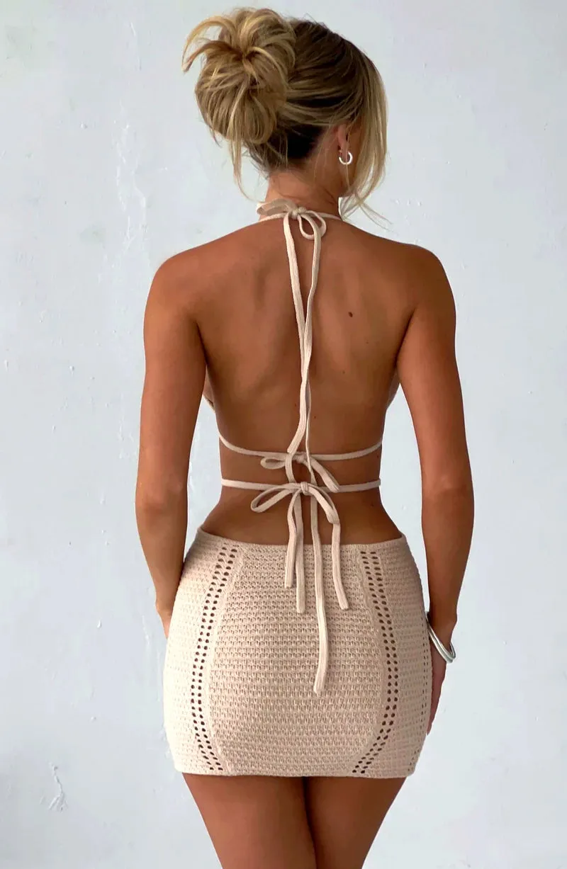 SHP White Sexy Mini Knit Dress