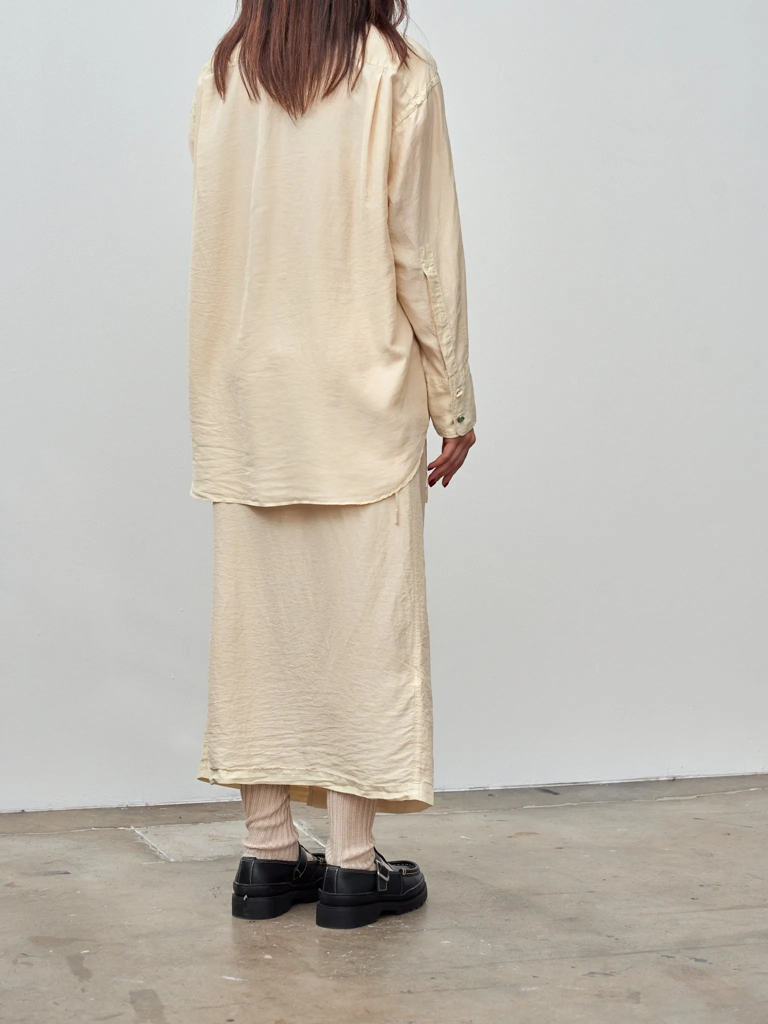 Silk Habotai Oversized Shirt - Butter