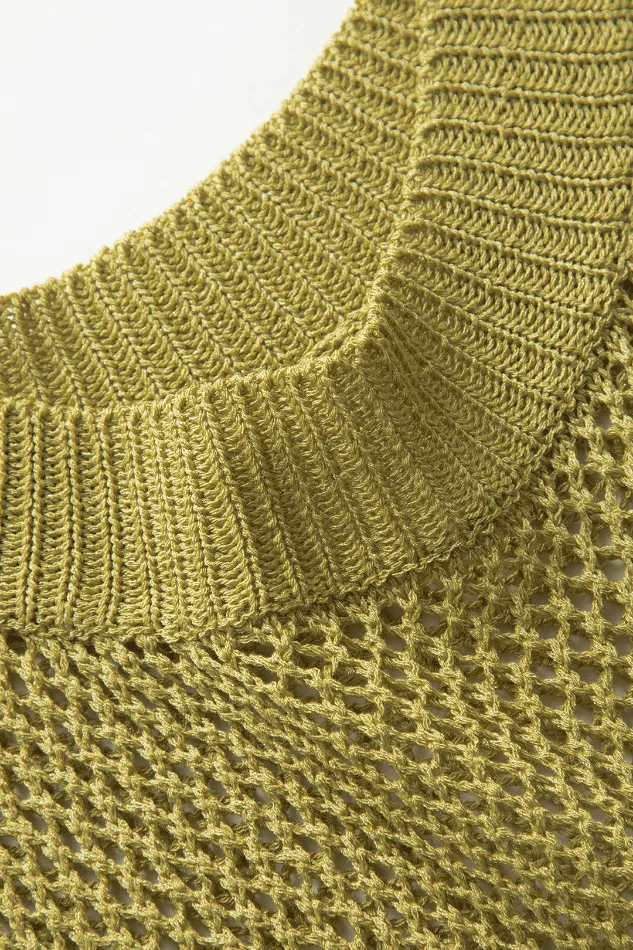 Sleeveless Openwork Knit Cover Up Dress