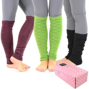 TeeHee Socks Women's Winter Leg Warmer Assorted 3-Pack Gift Box (Y1560)