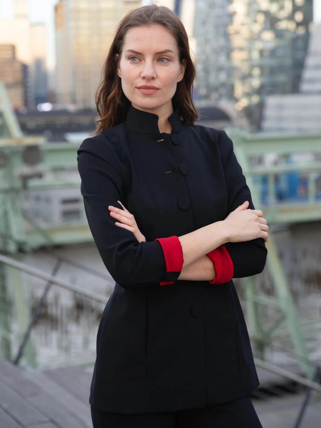 The Carmen - Silk Lined Mandarin Collar