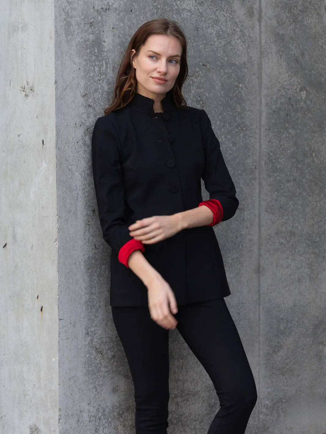 The Carmen - Silk Lined Mandarin Collar