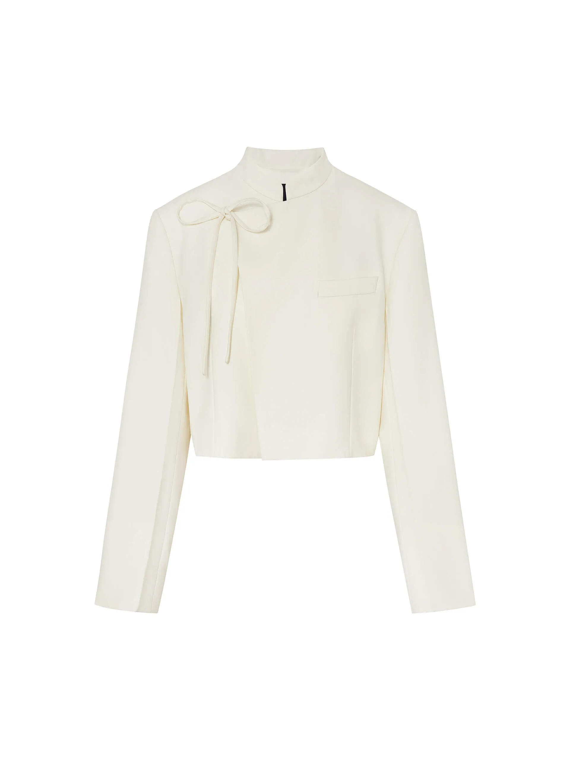 Tie Detail Cropped Jacket