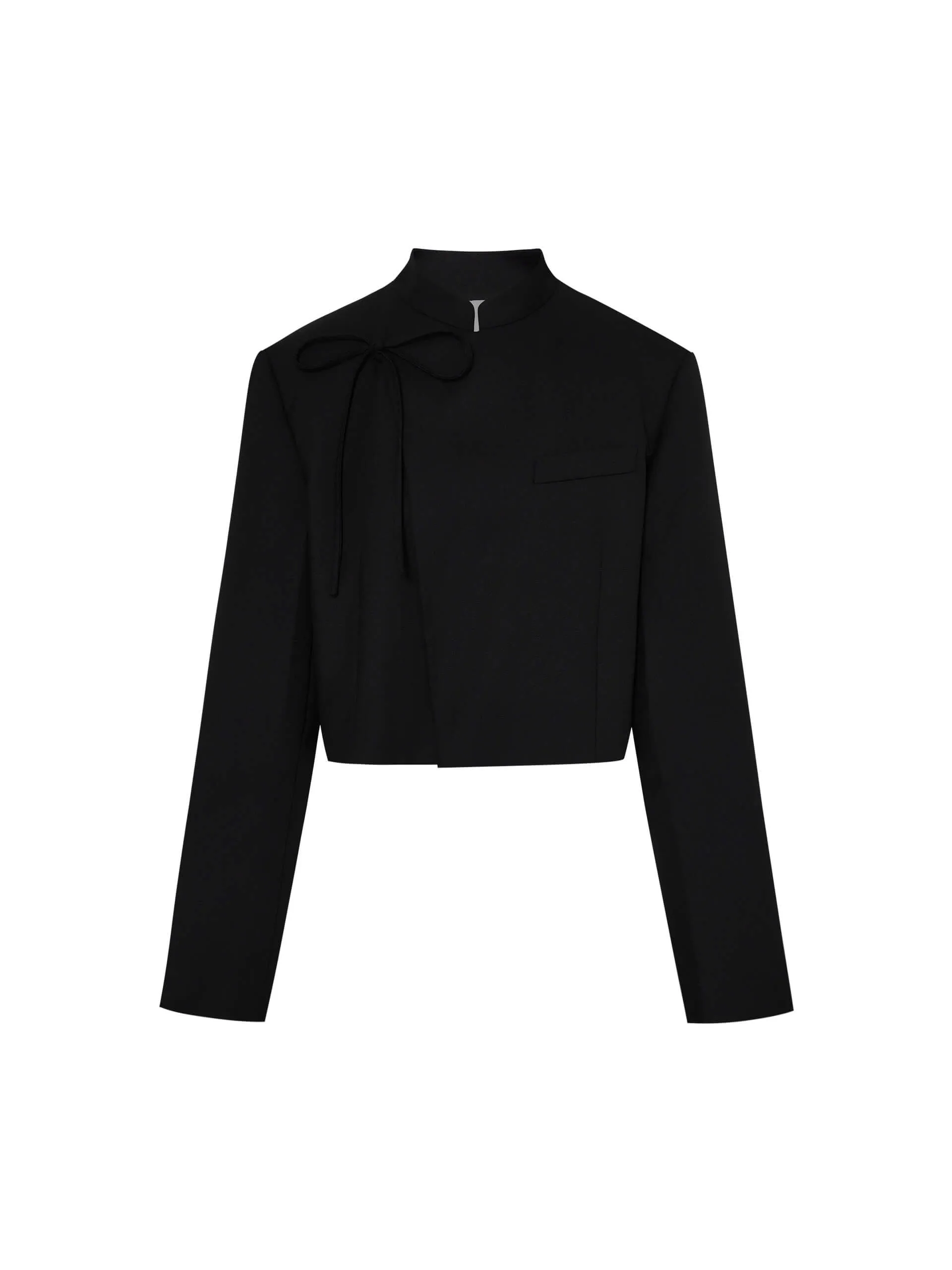 Tie Detail Cropped Jacket
