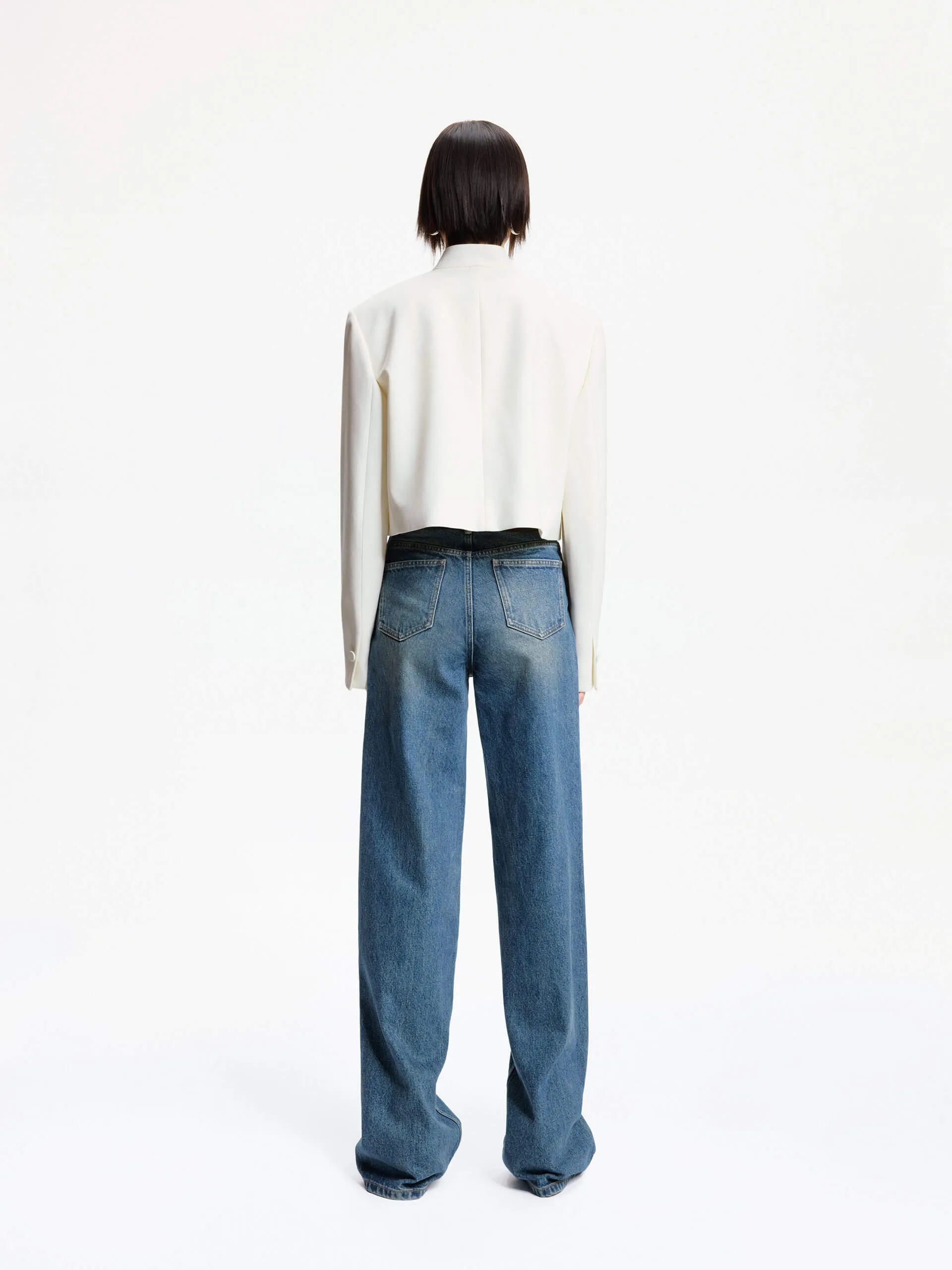 Tie Detail Cropped Jacket