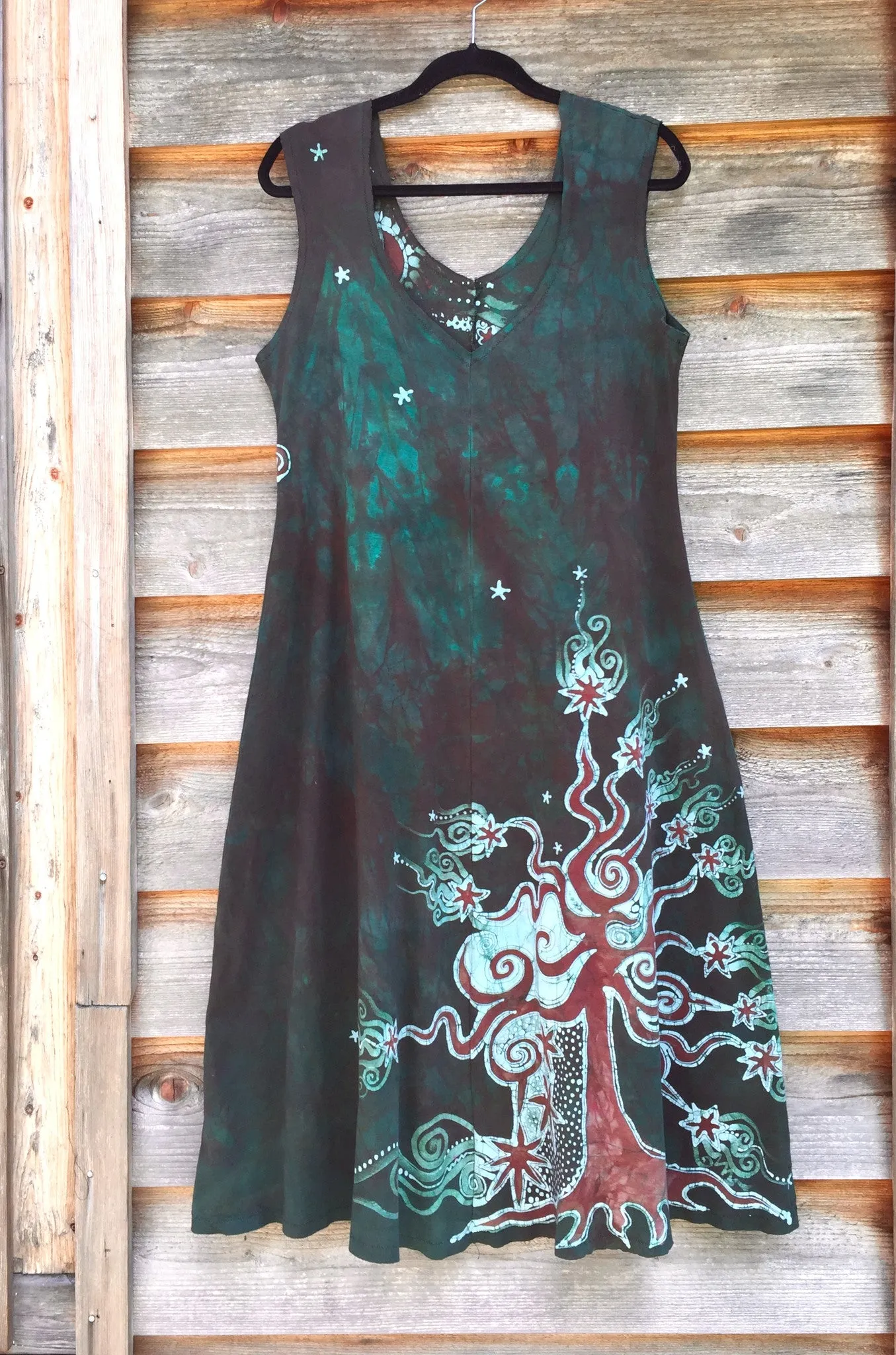 Trees of the Mystic Forest Organic Cotton Batik Dress