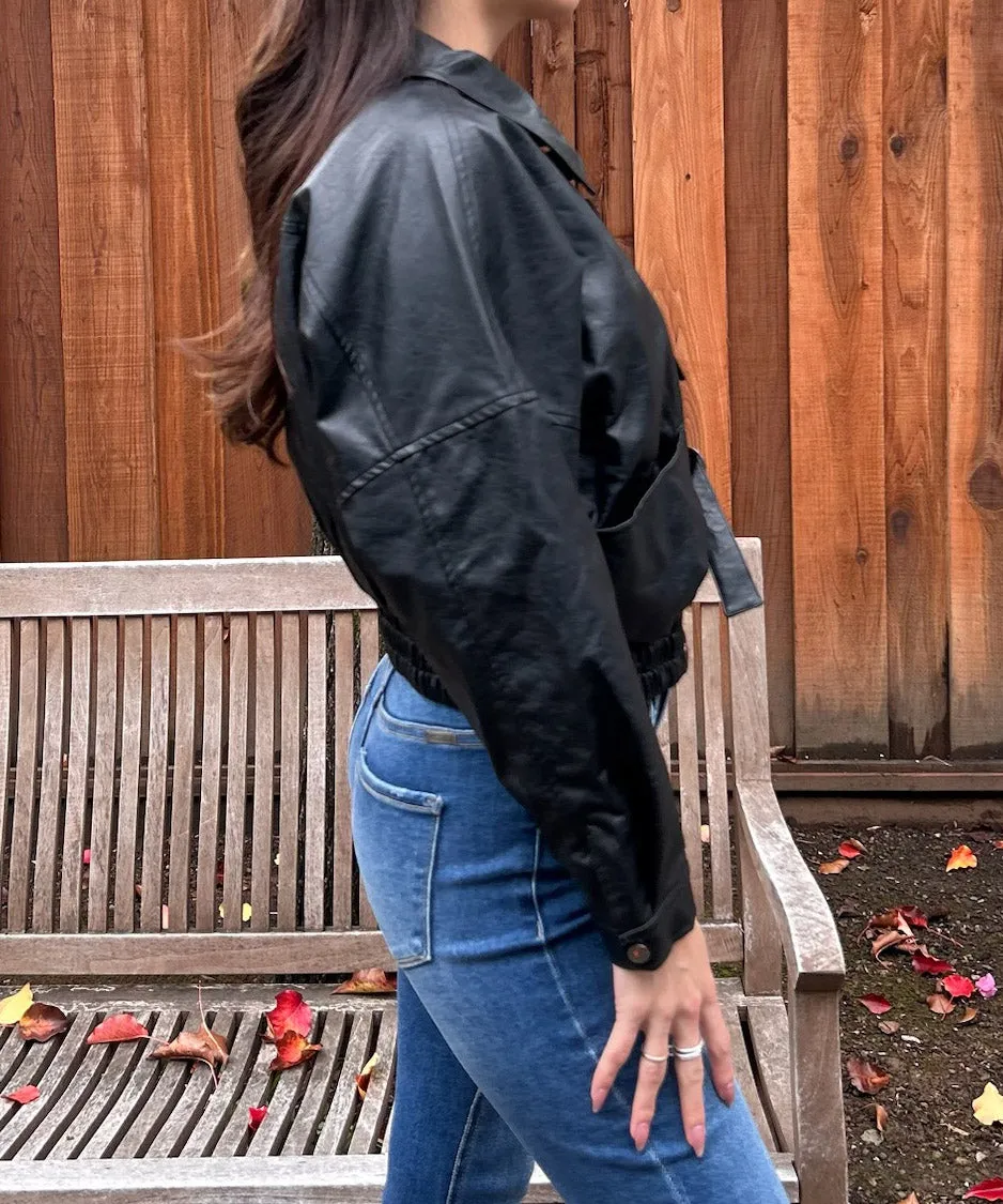 Vegan Leather Jacket - Black - FINAL SALE