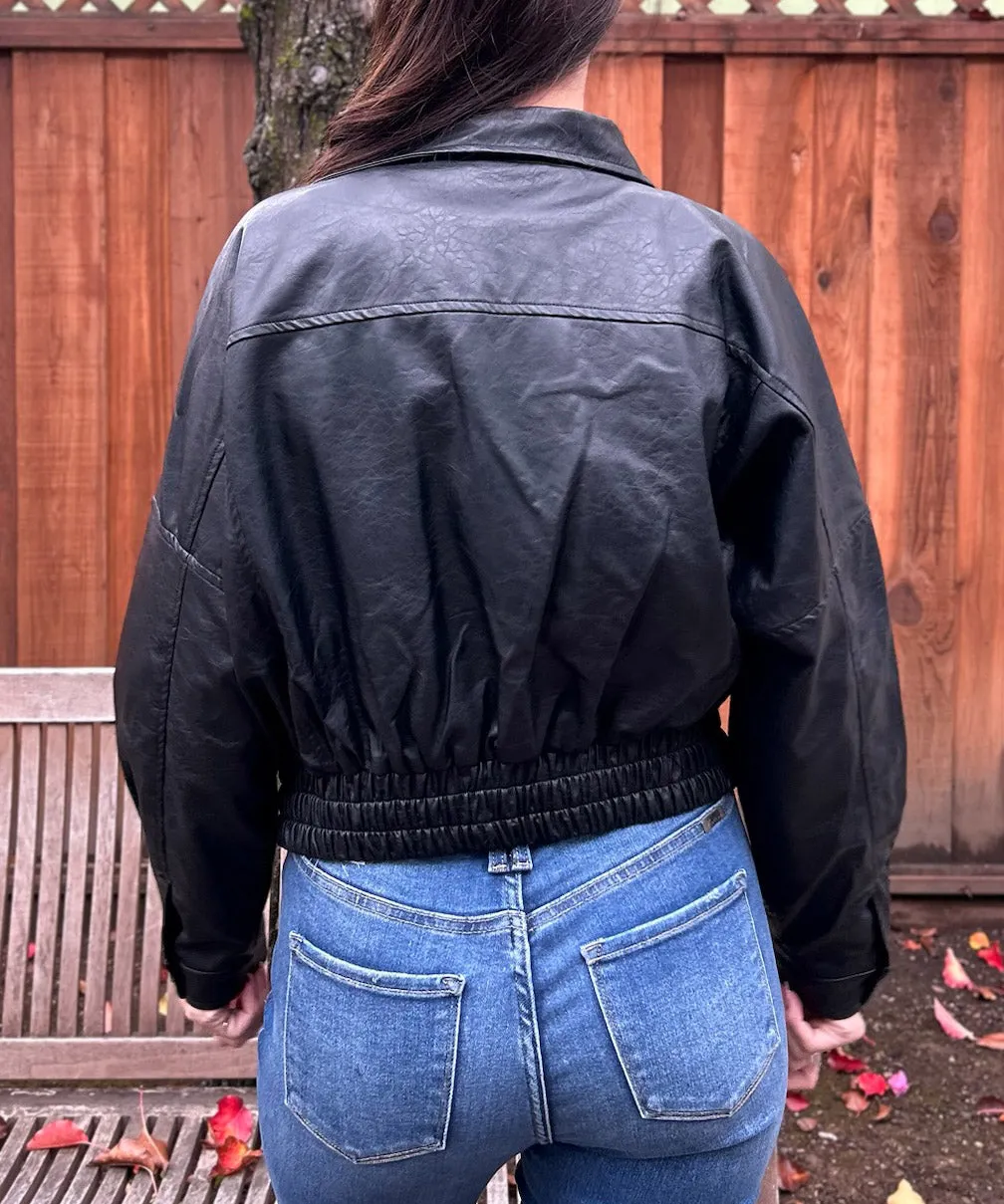 Vegan Leather Jacket - Black - FINAL SALE