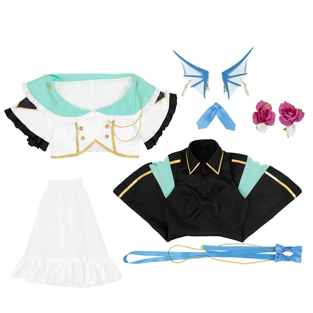 Virtual YouTuber Nijisanji Light Me Up LazuLight Elira Pendora Finana Ryugu Pomu Rainpuff Cosplay Costume