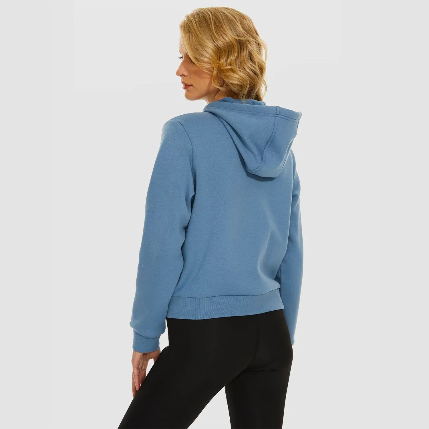Women's Bomber Hoodie - Fleece-Lined & Full Zip Winter