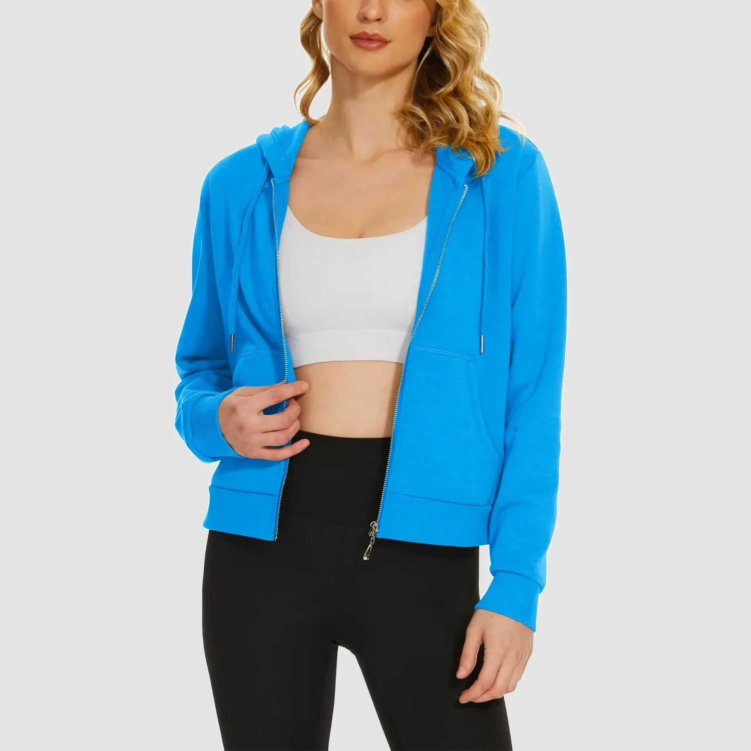 Women's Bomber Hoodie - Fleece-Lined & Full Zip Winter