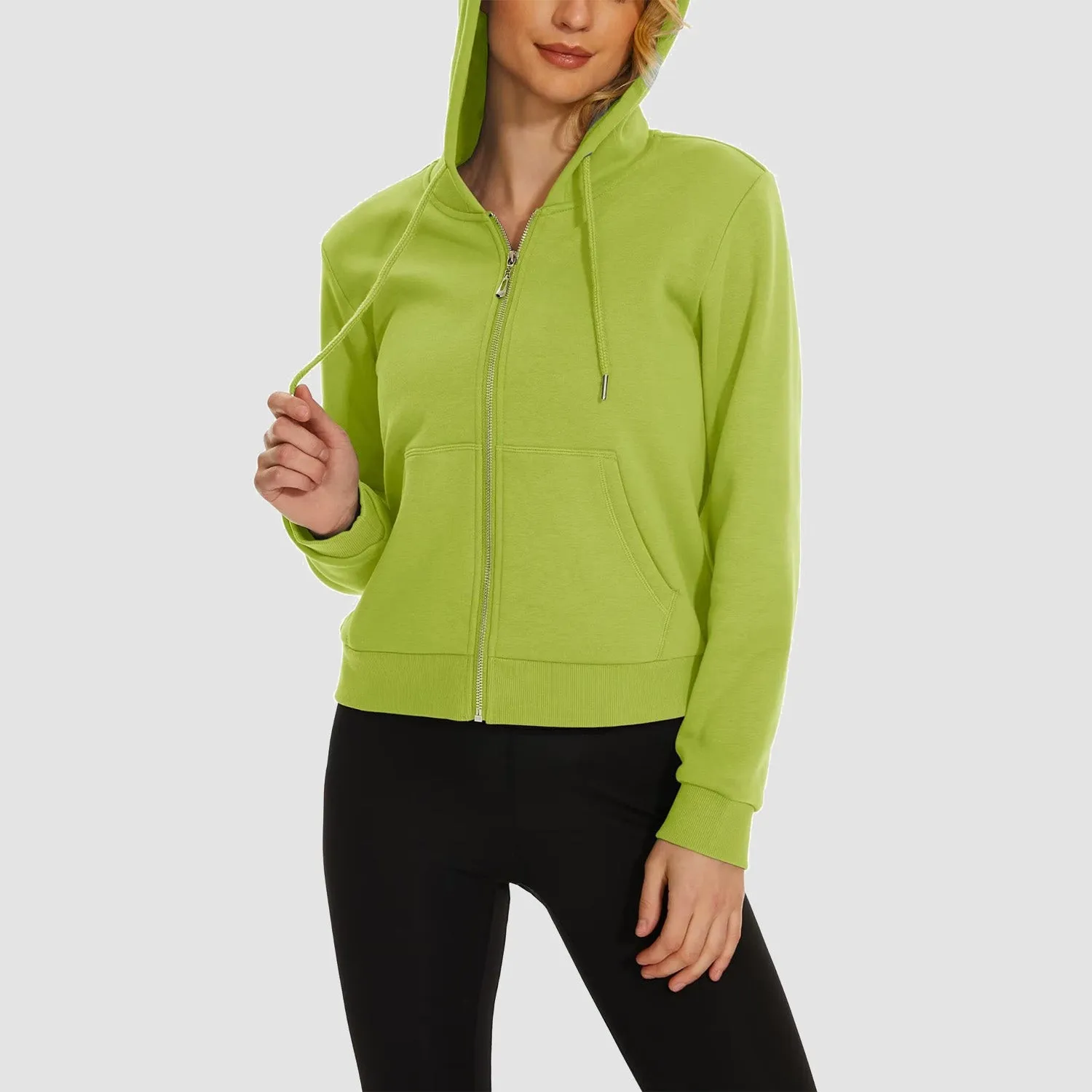Women's Bomber Hoodie - Fleece-Lined & Full Zip Winter