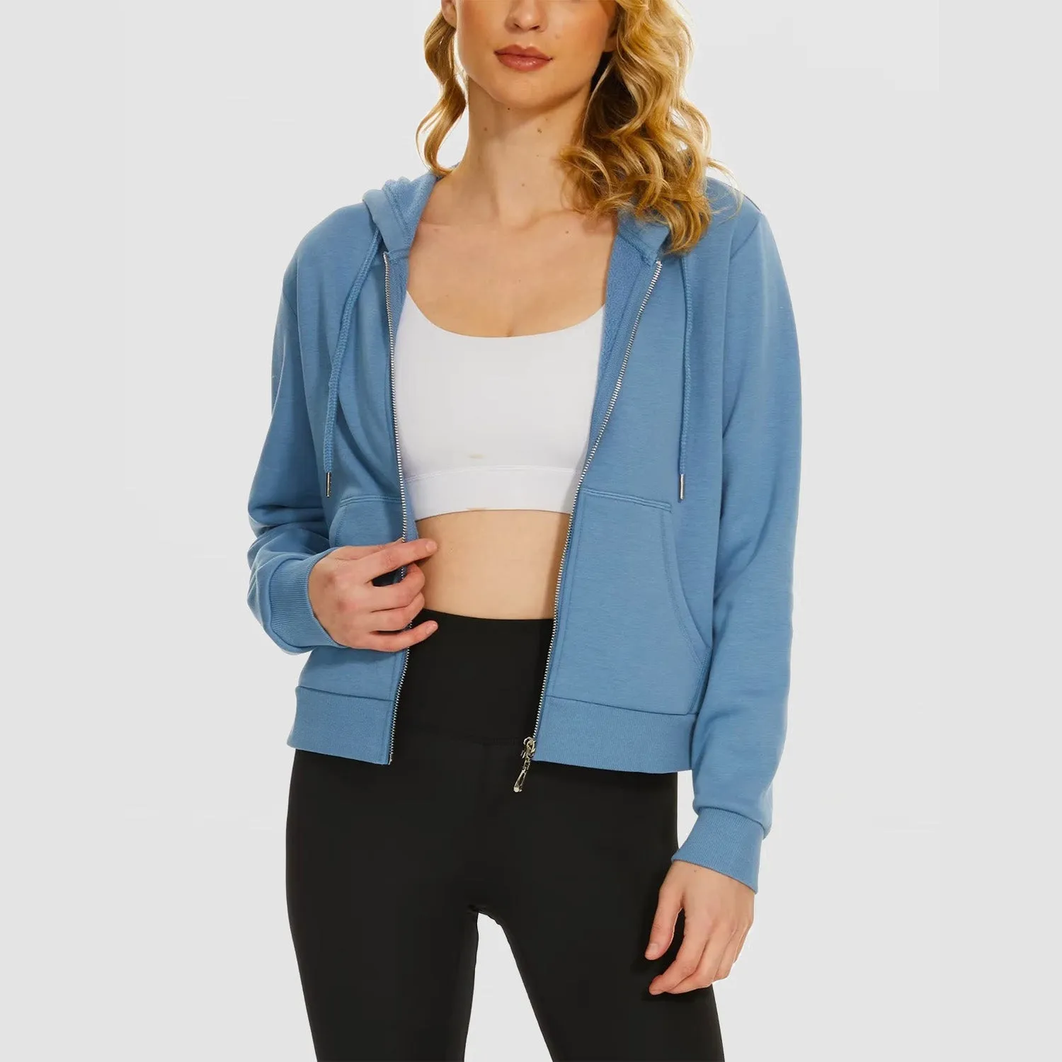 Women's Bomber Hoodie - Fleece-Lined & Full Zip Winter