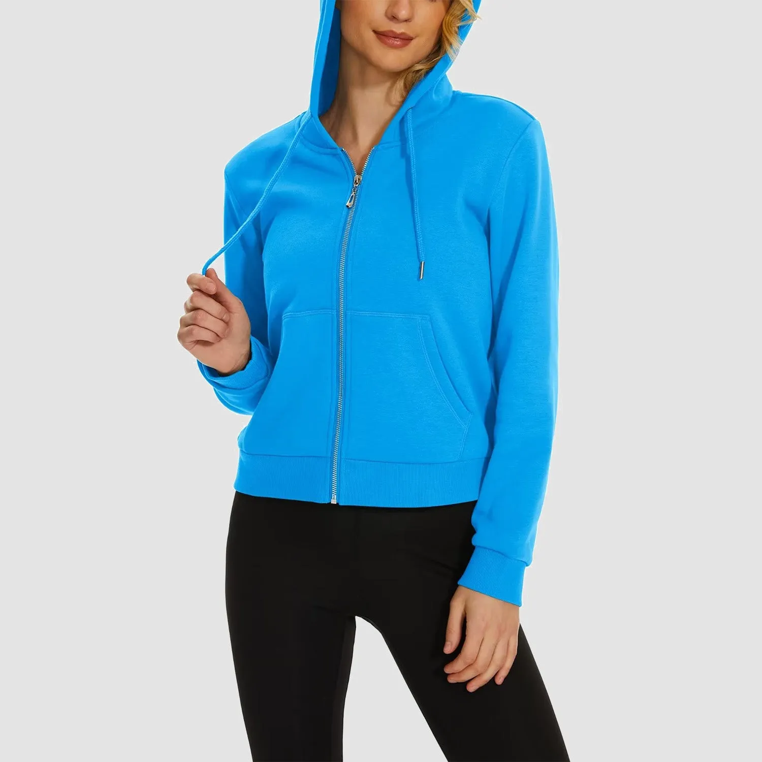 Women's Bomber Hoodie - Fleece-Lined & Full Zip Winter
