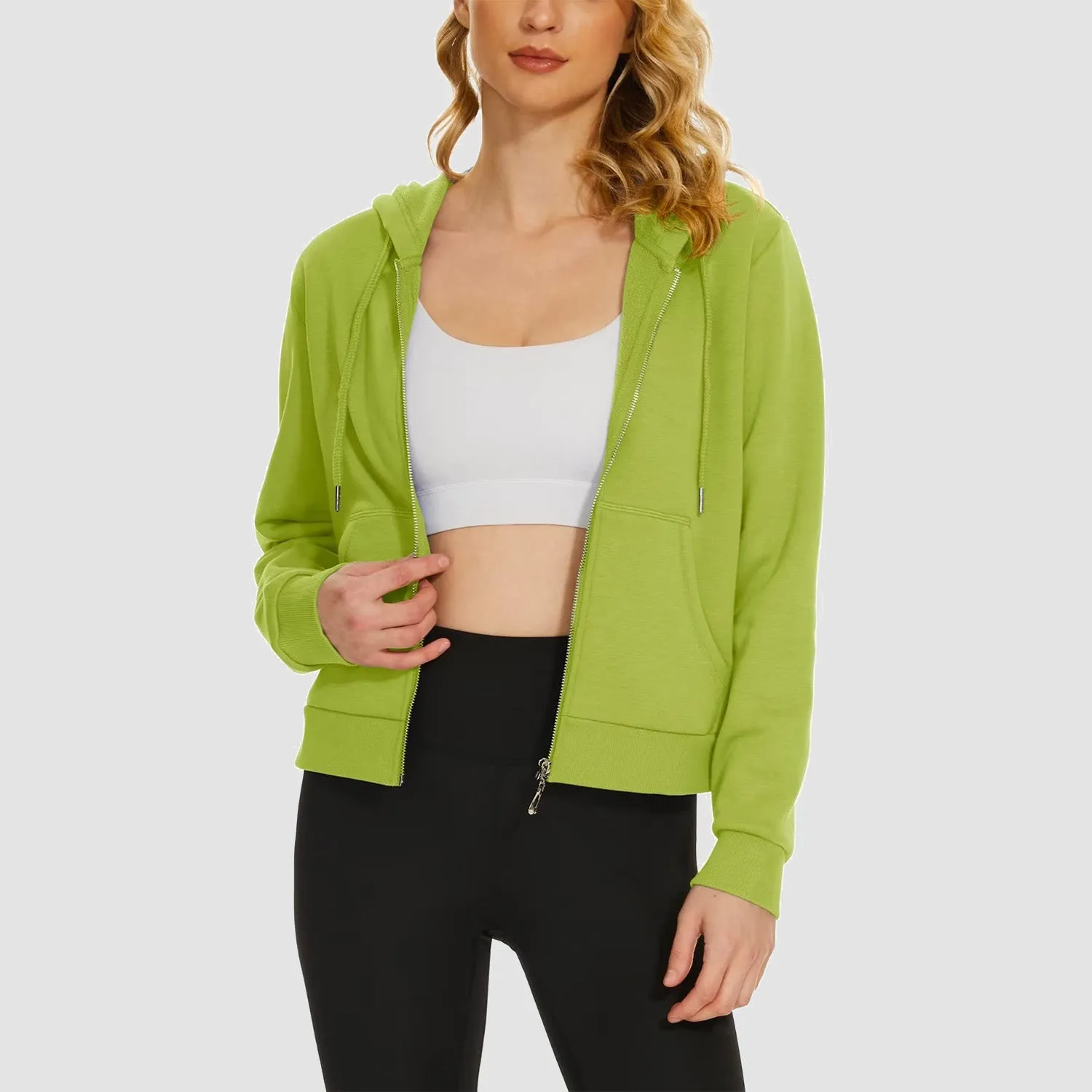 Women's Bomber Hoodie - Fleece-Lined & Full Zip Winter