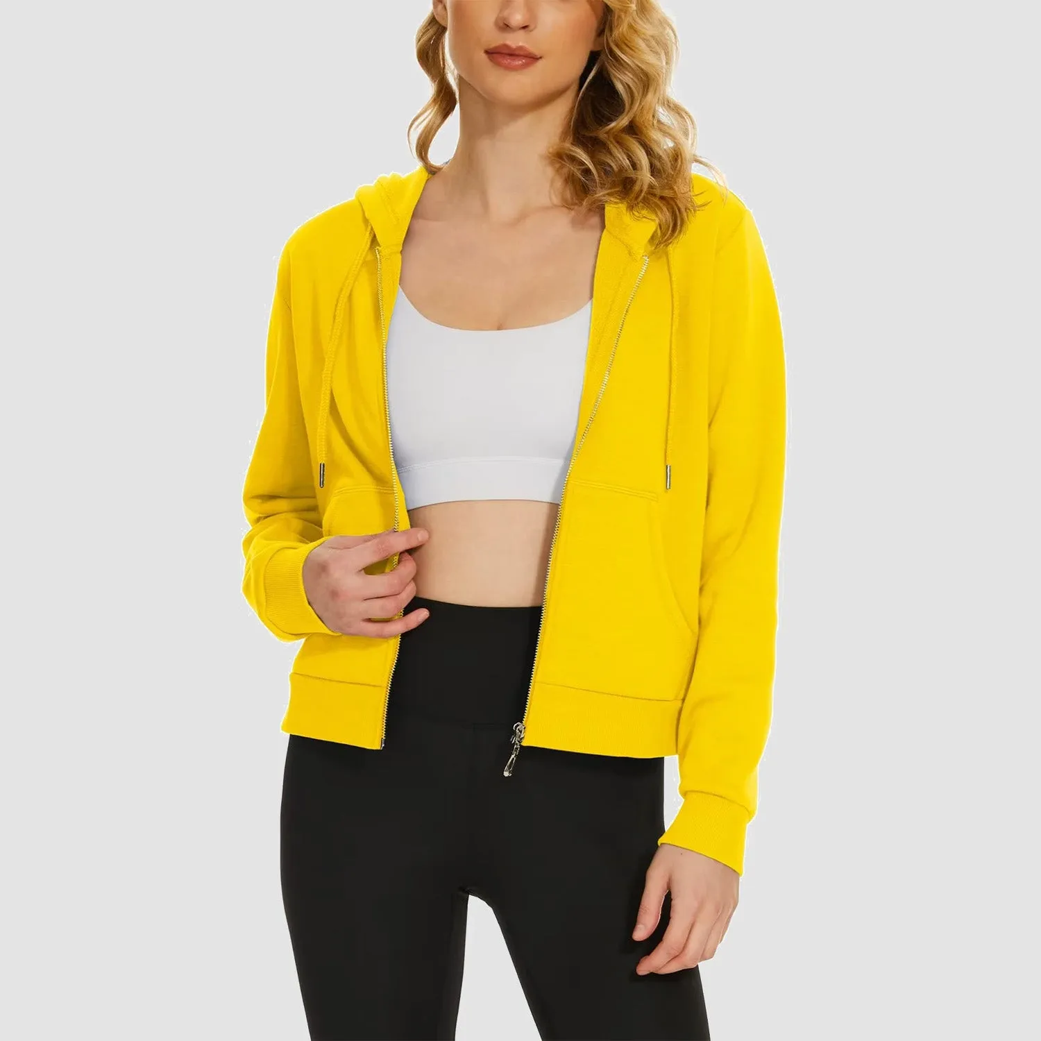 Women's Bomber Hoodie - Fleece-Lined & Full Zip Winter
