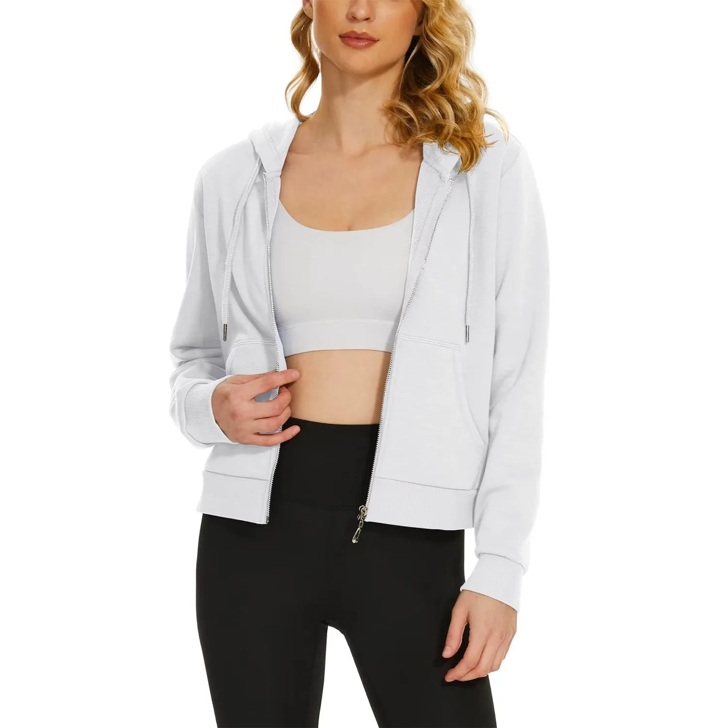 Women's Bomber Hoodie - Fleece-Lined & Full Zip Winter