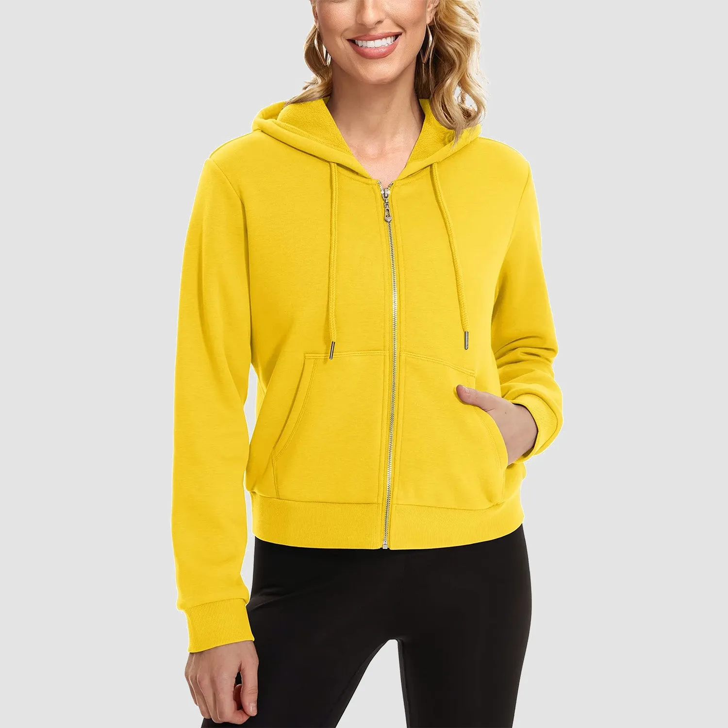 Women's Bomber Hoodie - Fleece-Lined & Full Zip Winter