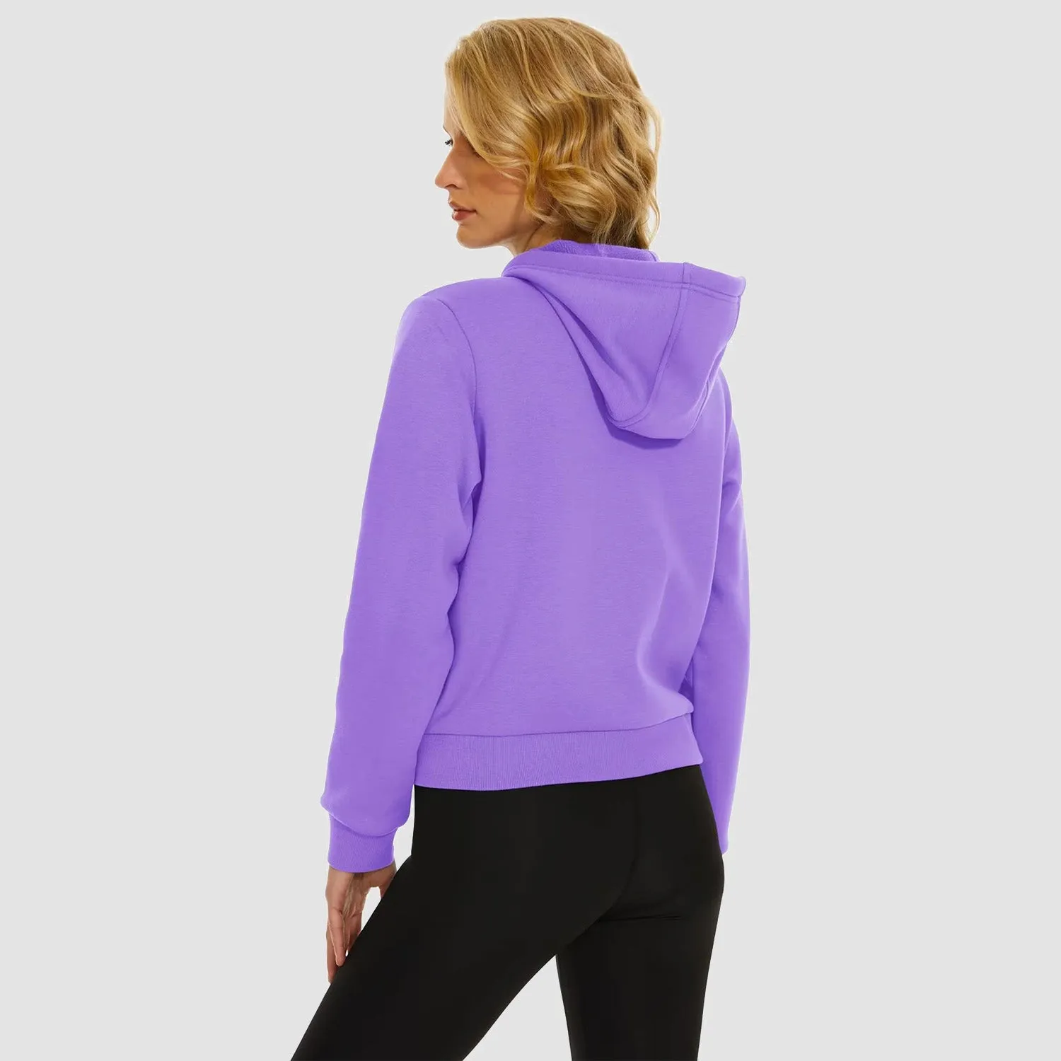 Women's Bomber Hoodie - Fleece-Lined & Full Zip Winter