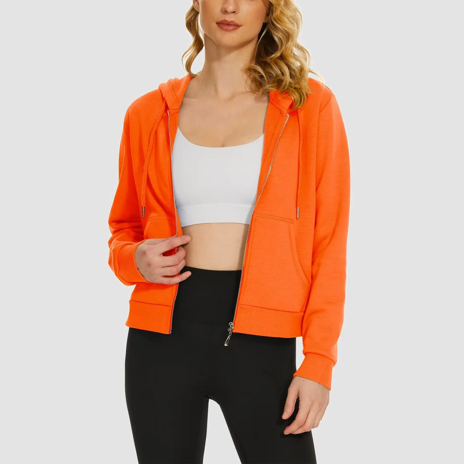 Women's Bomber Hoodie - Fleece-Lined & Full Zip Winter