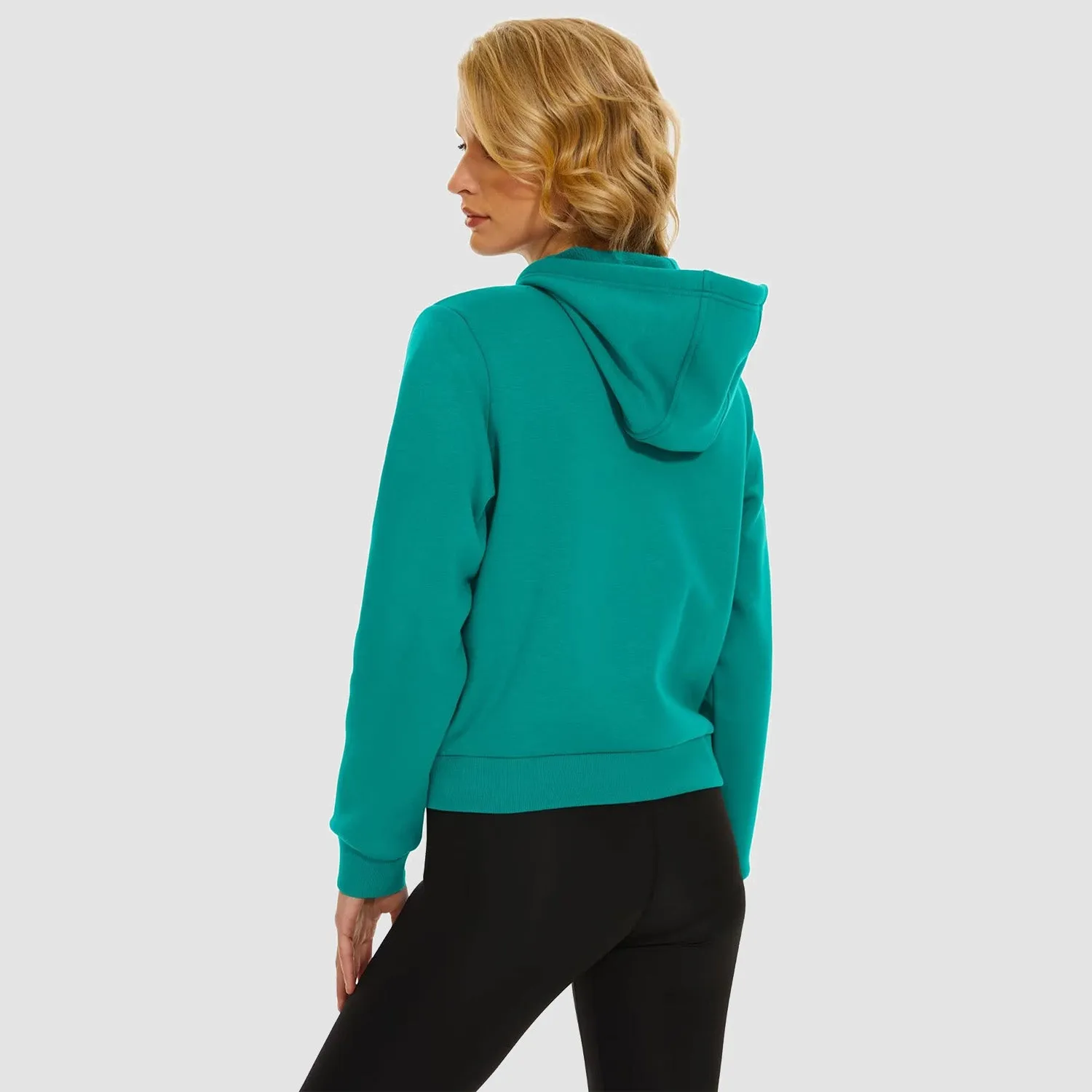 Women's Bomber Hoodie - Fleece-Lined & Full Zip Winter