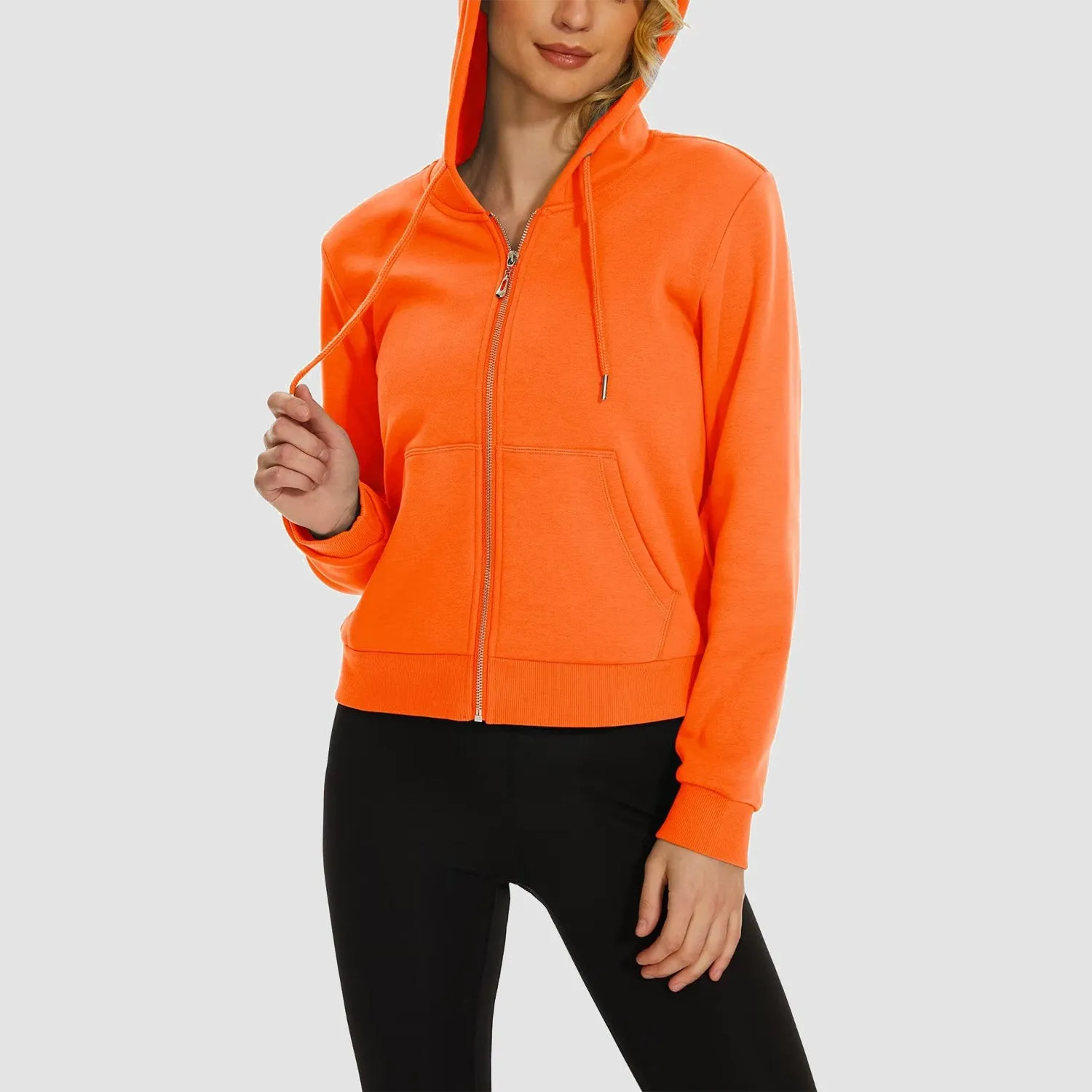 Women's Bomber Hoodie - Fleece-Lined & Full Zip Winter