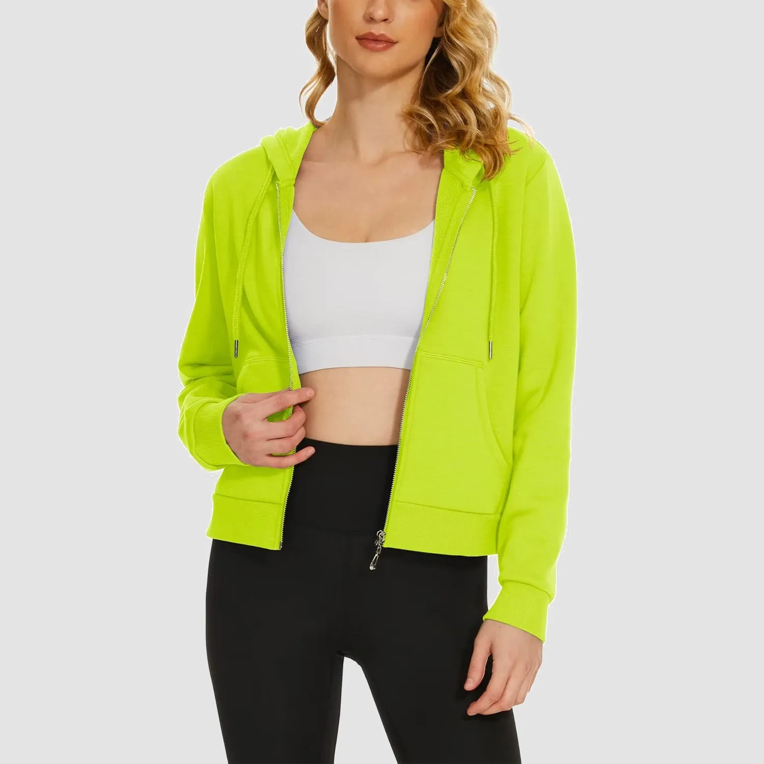 Women's Bomber Hoodie - Fleece-Lined & Full Zip Winter