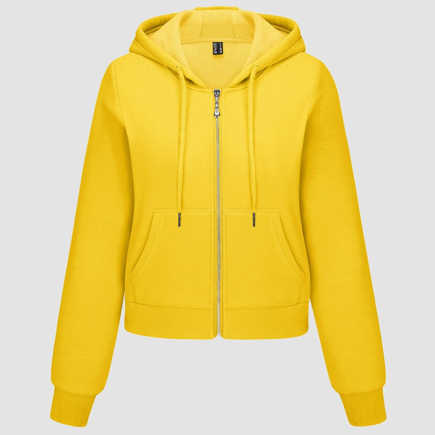 Women's Hoodie Ladies Bomber Jacket Fleece Lined Crop Tops Full Zip Hoodie For Winter