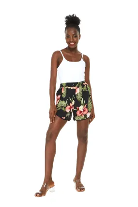 Women's Shorts with Elastic Band in Rafelsia Black